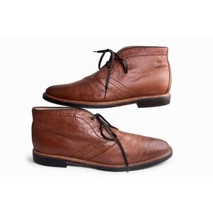 UGG Australia Brown Leather Chukka Boots Men Luxury Business Casual Laces Sz 12